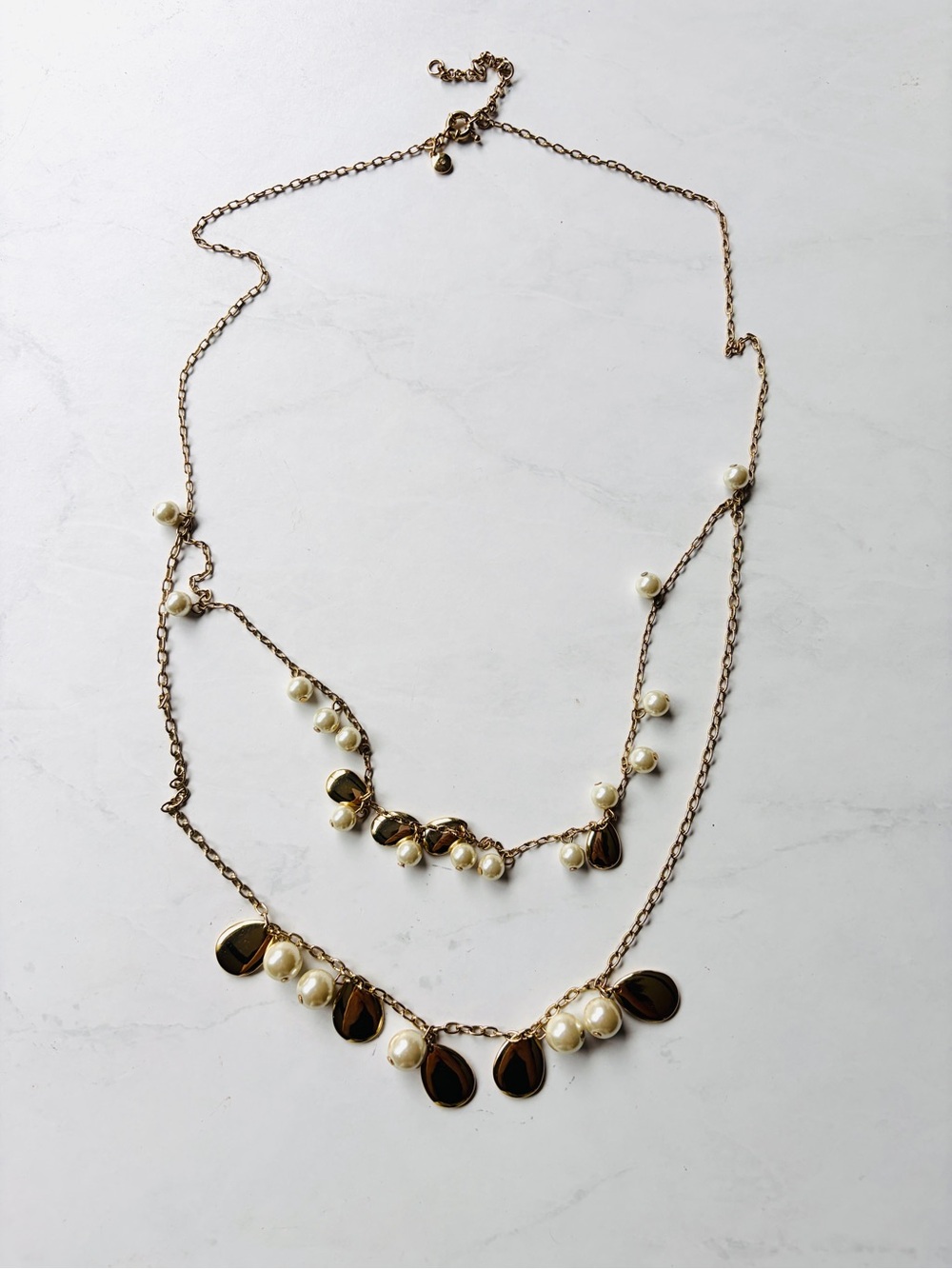 NWOT J. Crew Pearl Bead Teardrop Necklace